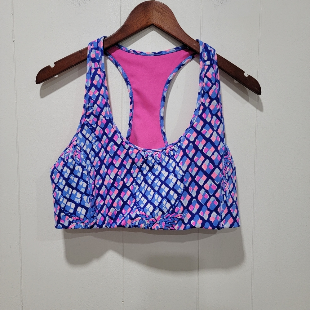 Lilly pulitzer luxletic dragon scale Vibrantly Colored Sports Bra Size xl